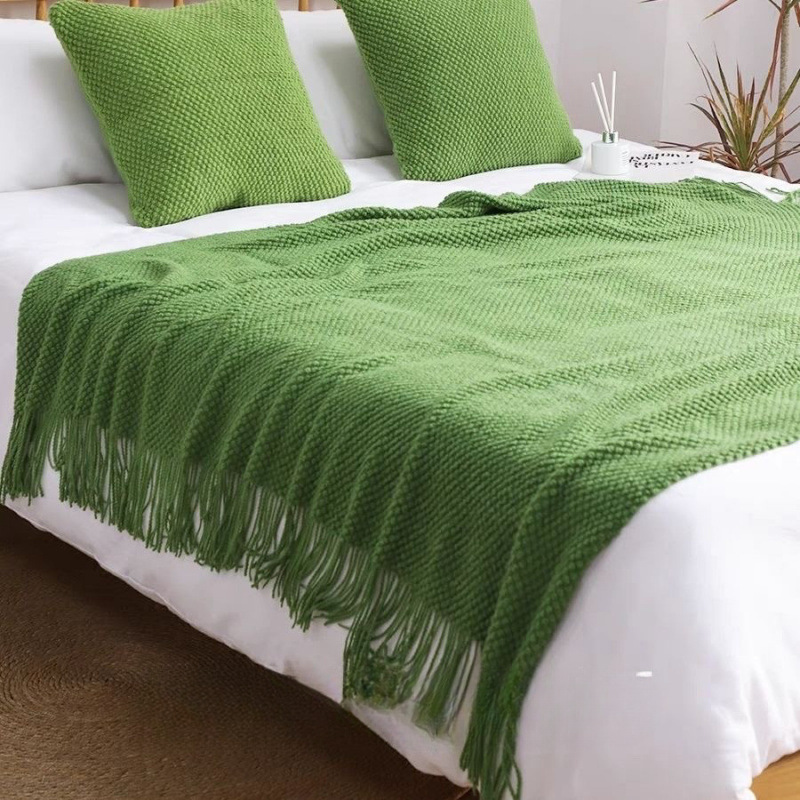 Bandera de cama toallas de cola de cama residencial hotel de lujo cubierta de cama doméstica nueva habitación modelo chino toallas de cama de color sólido