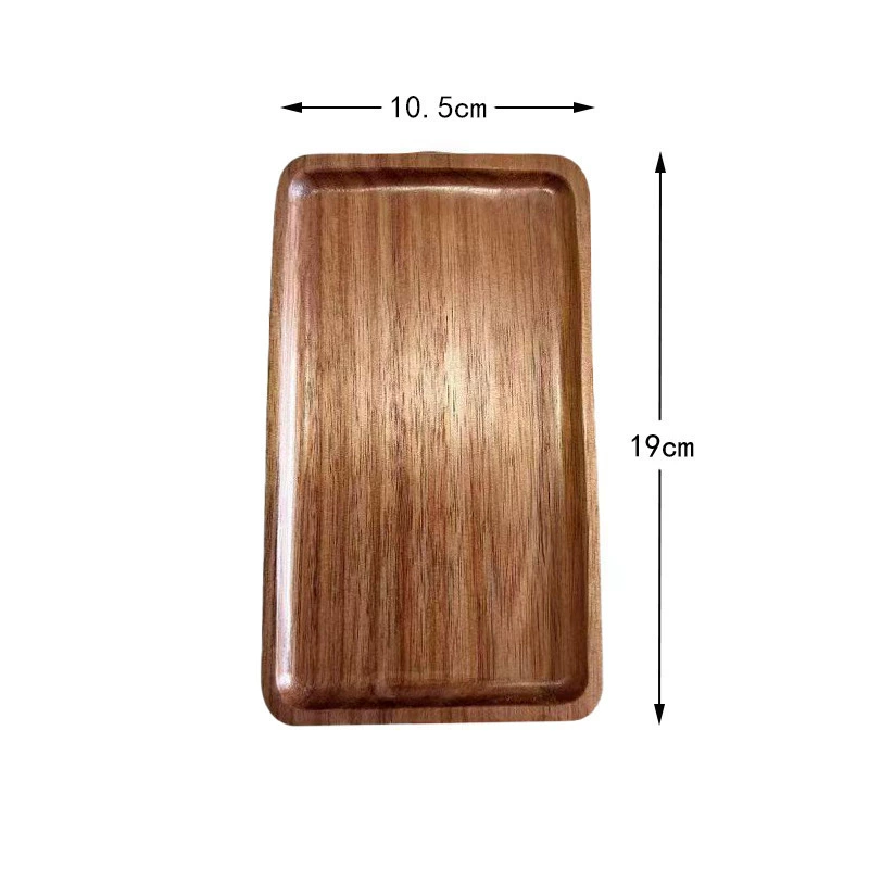 Japanese wooden rectangular dinner plate from natural wood, tea cup, (Physicals)