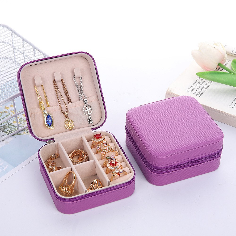 Joyería portátil transfronteriza caja de almacenamiento exquisita caja de joyería alta costura collar anillo caja de joyería de viaje