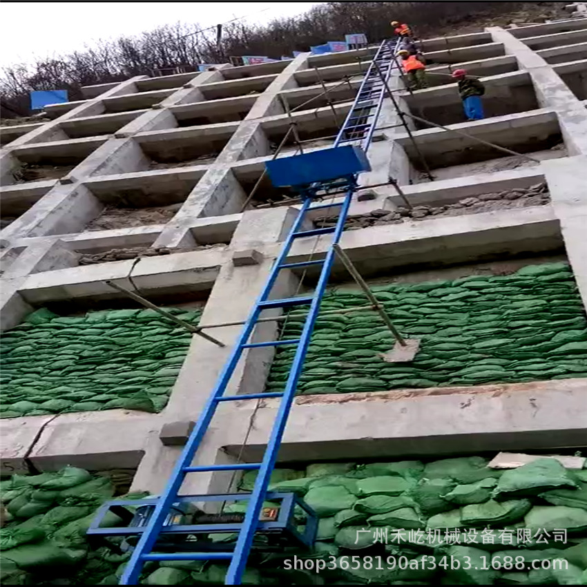 爬山虎上料机楼房建筑提升机斜坡破坝专用混凝土砂石升降提升机
