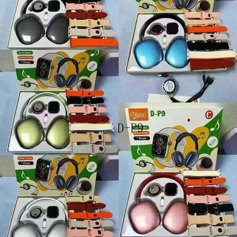 Cross-Border Popular D-P9 Latest Box Series 9 Smart Watch P9 Headset Mini Speaker All-In-One