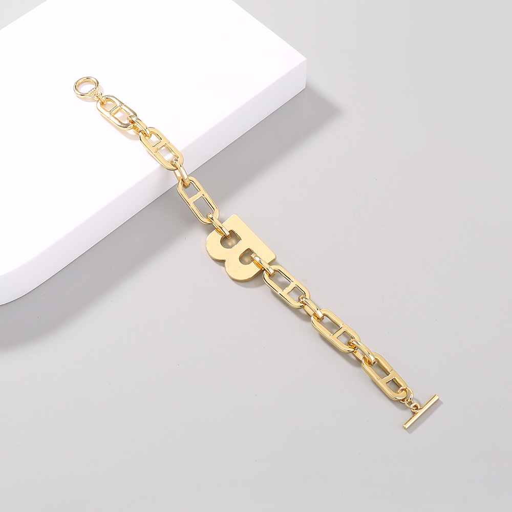 Fashion jewelry alloy bracelet hiphop letter B alloy braceletpicture4