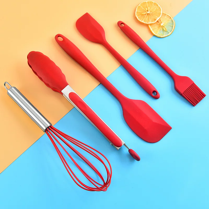 Silicone cream scraper, tools set, 5 pieces