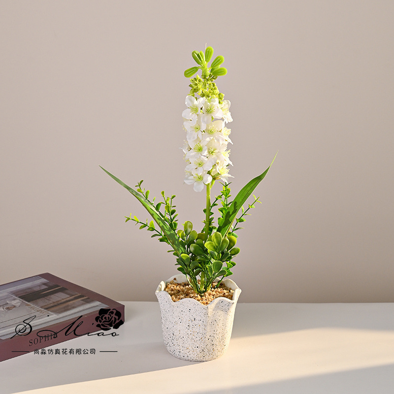 Nuevo estilo transfronterizo jacinto pequeño bonsai flor de simulación creativa decoración de estudio fotográfico para el hogar decoración planta verde artificial en maceta