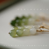 Earrings white jade, simple and elegant design, gradient