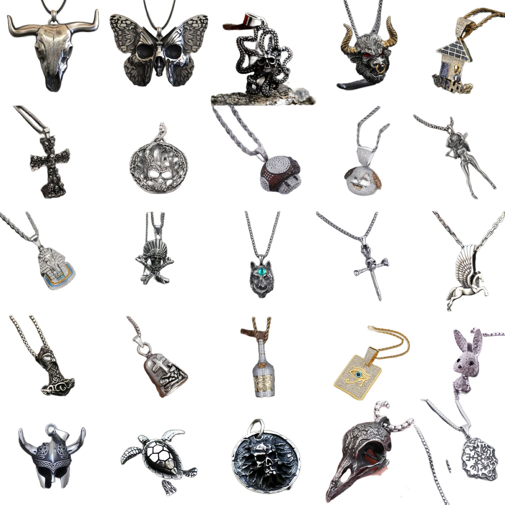 Hot-selling Fashionable Chain Necklaces With Pendants, Featuring Multiple Elements Distinctive Style That Adds A Cool_voghion.com