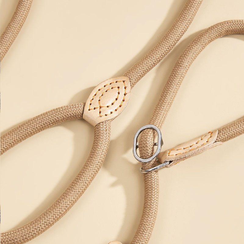 Amazon caliente venta mascota a prueba de explosiones punzonado P cuerda grande perro entrenamiento Correa collar integrado perro correa de tracción cuerda