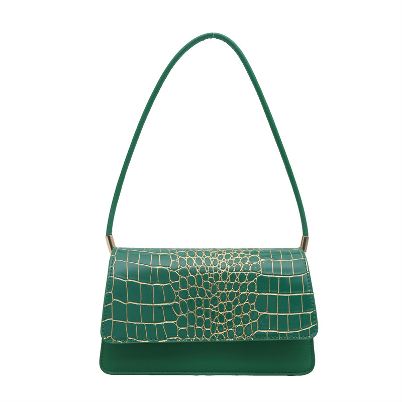 2025 primavera nuevo color sólido temperamento cocodrilo bolso de mano bolso de hombro de moda moda moda elegante bolso de mujer debajo de las axilas