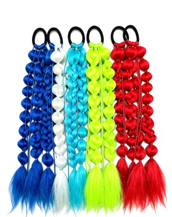 Girl twisted braid ponytail lantern bubble