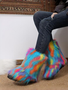 M 82191 Fur Fox Fur Winter Boots ����ëѩ��ѥ