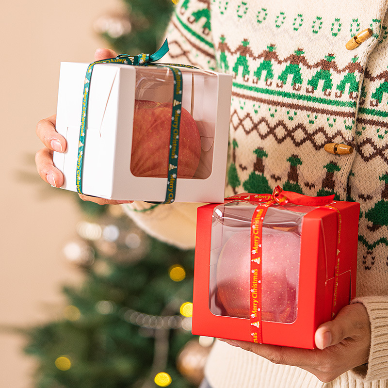 圣诞苹果包装盒子烘焙饼干甜品点心情人节空蛋糕盒礼物盒礼品