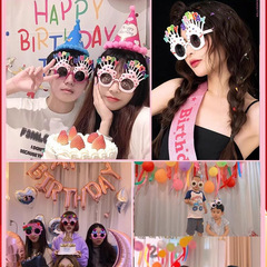 卸売りはアイデアパーティーの写真を撮る道具ケーキを飾って周道具クリスマス誕生日眼鏡をつかむ