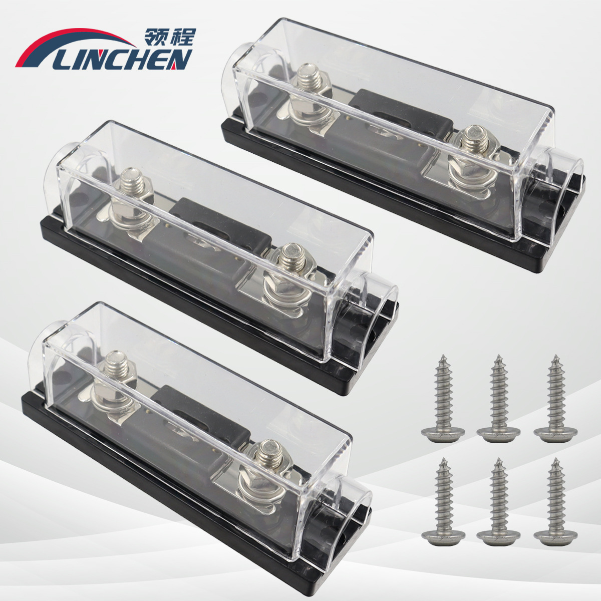 汽车音响保险丝座100-300A大号平插熔断器底座插栓式座保险丝盒