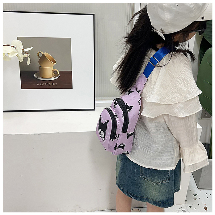 New children's chest bag, cartoon bag, printed canvas bag, cute baby coin purse, fashionable boys' and girls' crossbody bag undefined