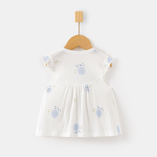 Baby girl skirt Infant children pullover sleeveless top Princess floral dress printed Western-style girl cute summer