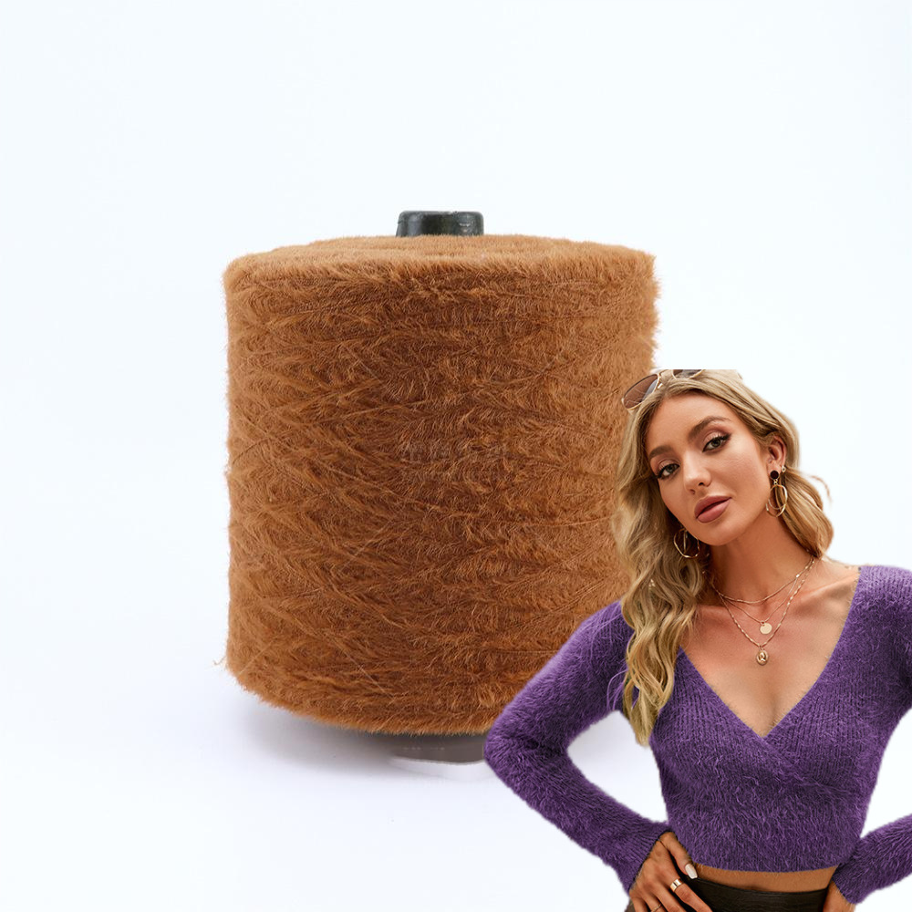 羽毛纱不掉毛长绒4公分仿貂睫毛纱特种秋冬装毛绒衣帽围巾袜子