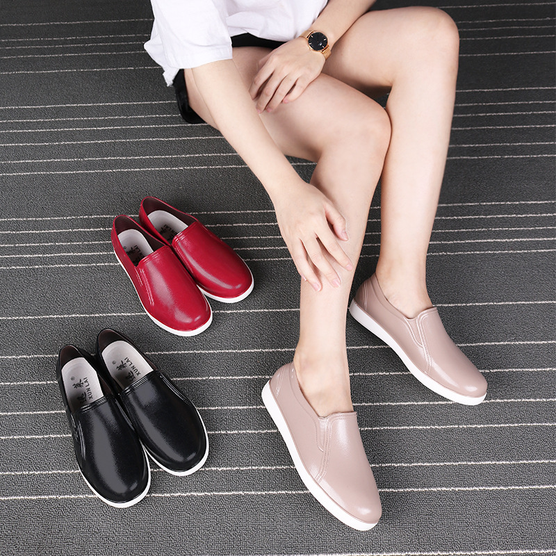 Rain Boots New Women's Outer Wear Kitchen Non-Slip Canteen Work Shoes Shallow Mouth Rain Boots Waterproof Flat Rain Boots Wholesale in Stock