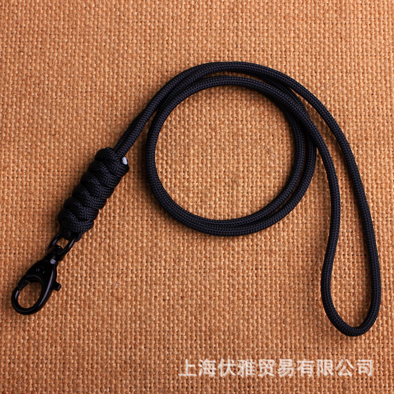 Z02 suministro de fábrica cuerda paraguas tejida hebilla de metal hebilla giratoria clave cuerda halter certificado tarjeta de fábrica cordón