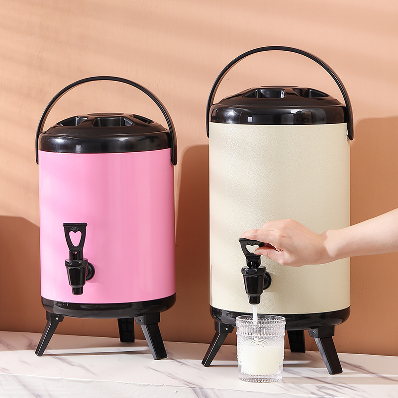 ステンレス豆乳バケツ、温冷二重断熱茶バケツ、ミルクティーショップ断熱バケツ、業務用大容量|undefined