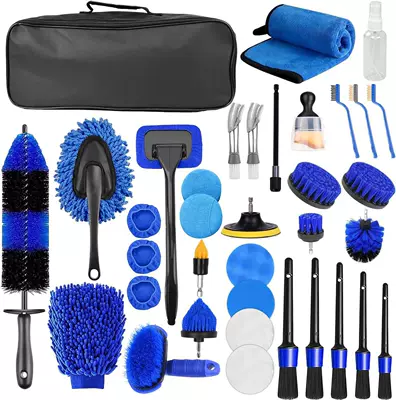 Car cleaning tools, Cross-Border Hot-Selling Electric Drill Brush - 36-piece-set-a-shipped-as-pictured-electric-drill-not-included