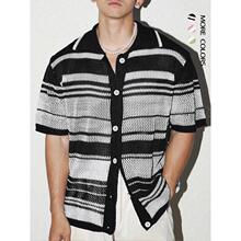 A 43413 Hollow striped knit tee �ο�������֯���羳����ͨ