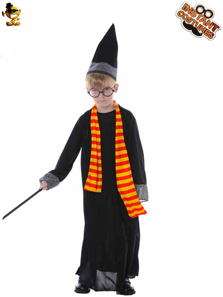 Halloween niños película y televisión clásico mago cos traje niño asistente rendimiento traje