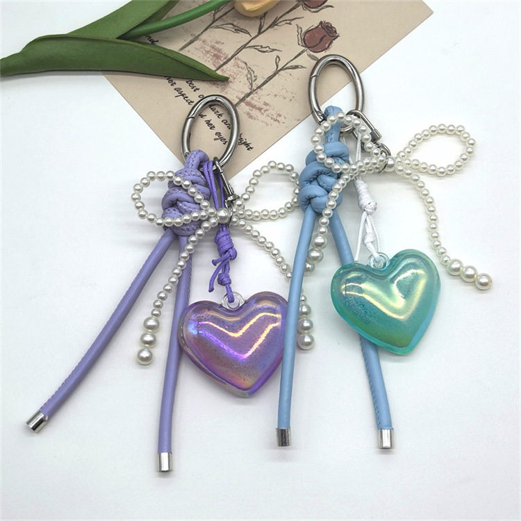 1 Piece Acrylic Heart Shape Bag Pendant Keychain display picture 2