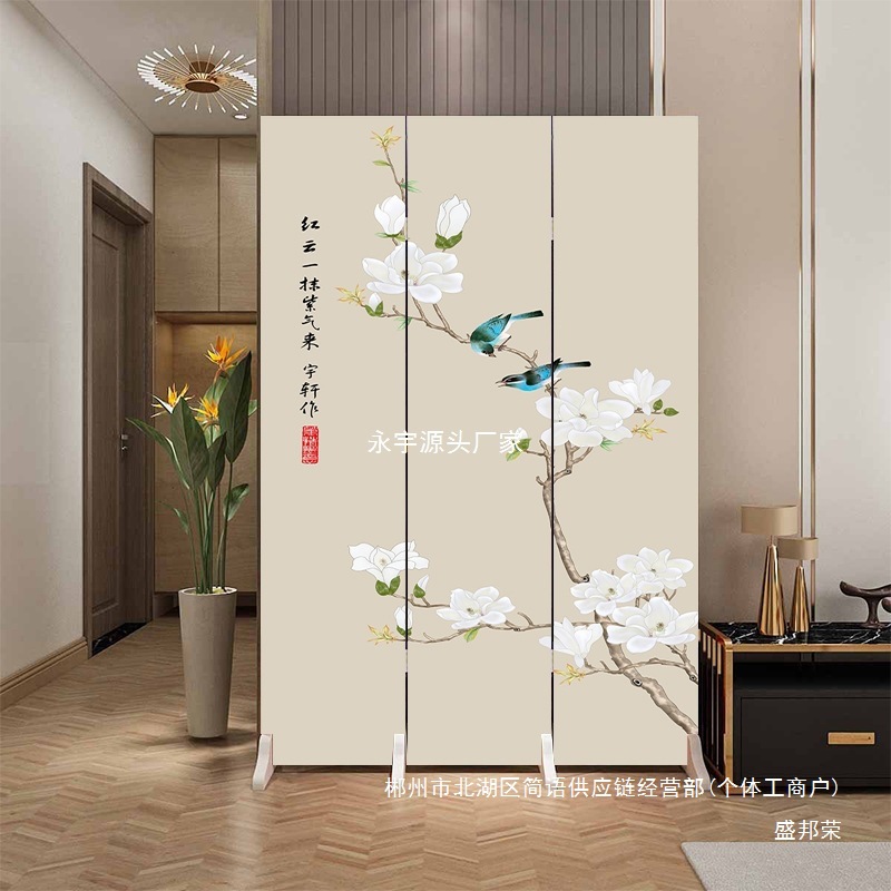 Fábrica directa de entrada doméstica china en la puerta frente a la partición de la sala de estar de la oficina del dormitorio cubierta plegable móvil