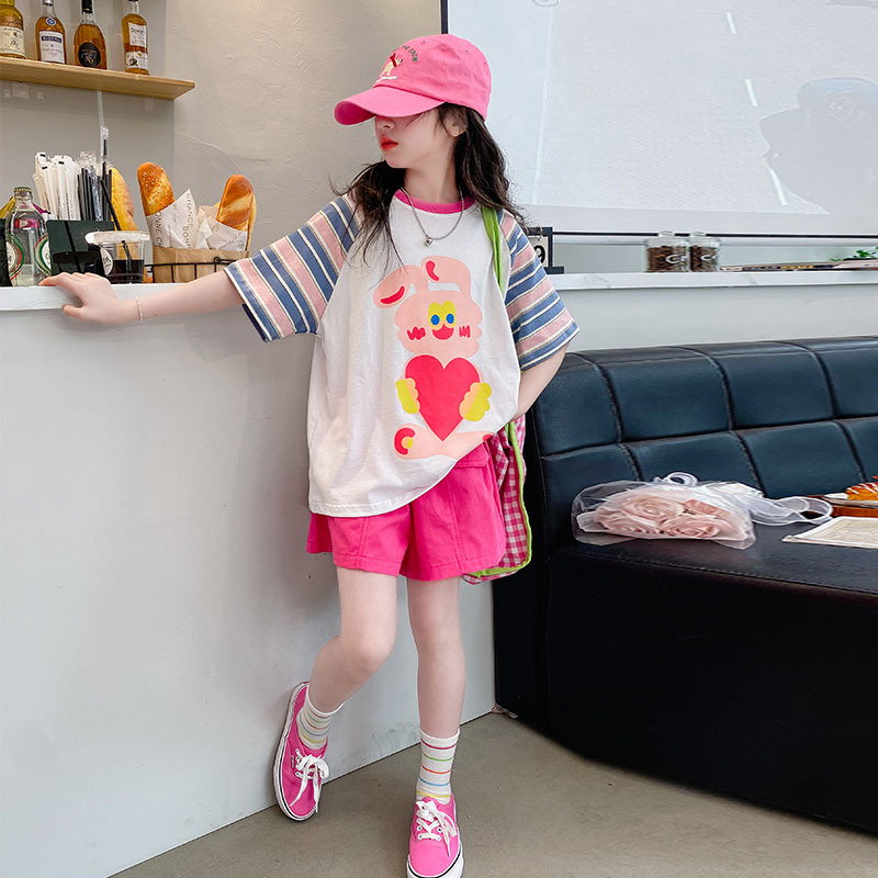 女童夏季运动休闲套装2024新款韩版两件套中大童夏装网红洋气时髦