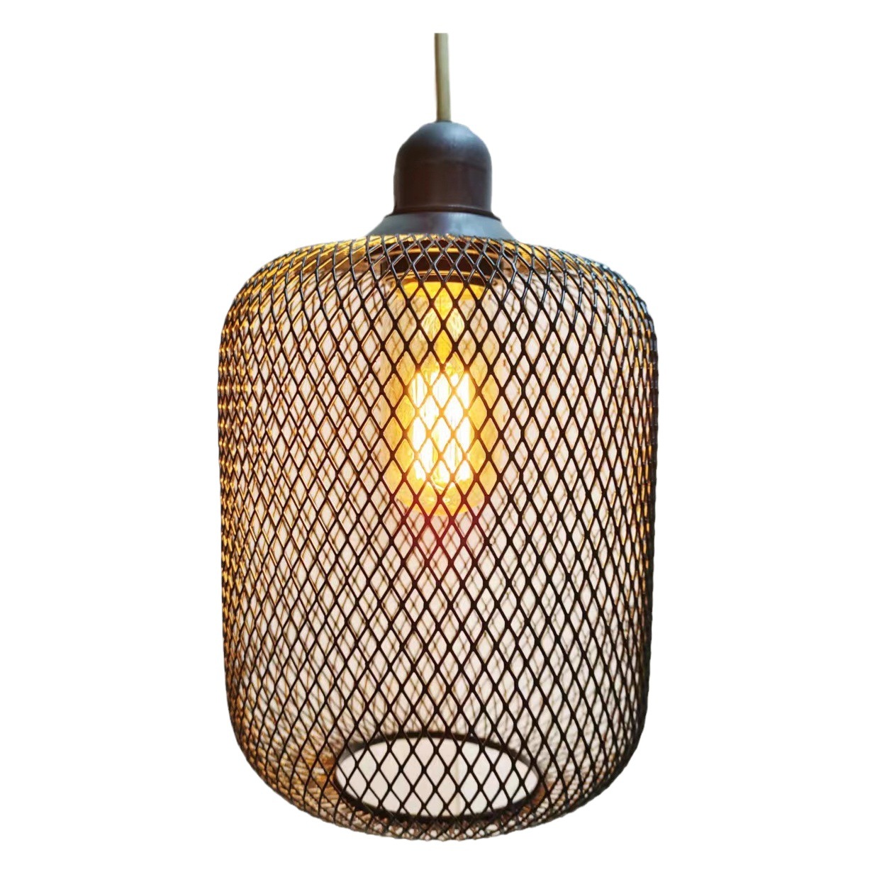 Fábrica directa de hierro tejido hueco-fuera casa restaurante linterna simple B & B hogar geométrico pantalla Shell