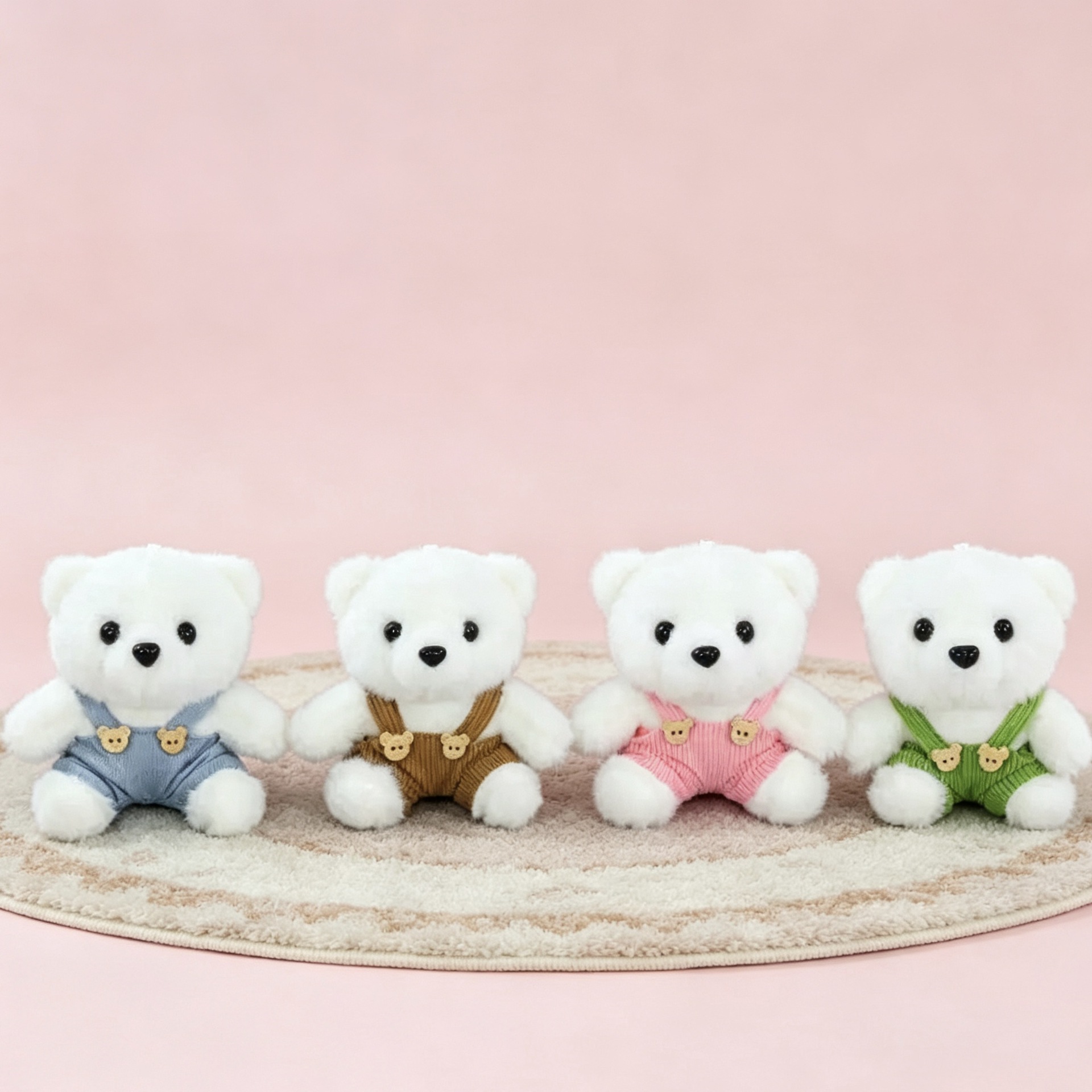 Vestido osos llaveros muñecas de peluche camisetas pantalones mochila colgante pequeño regalo colgante muñeca de peluche