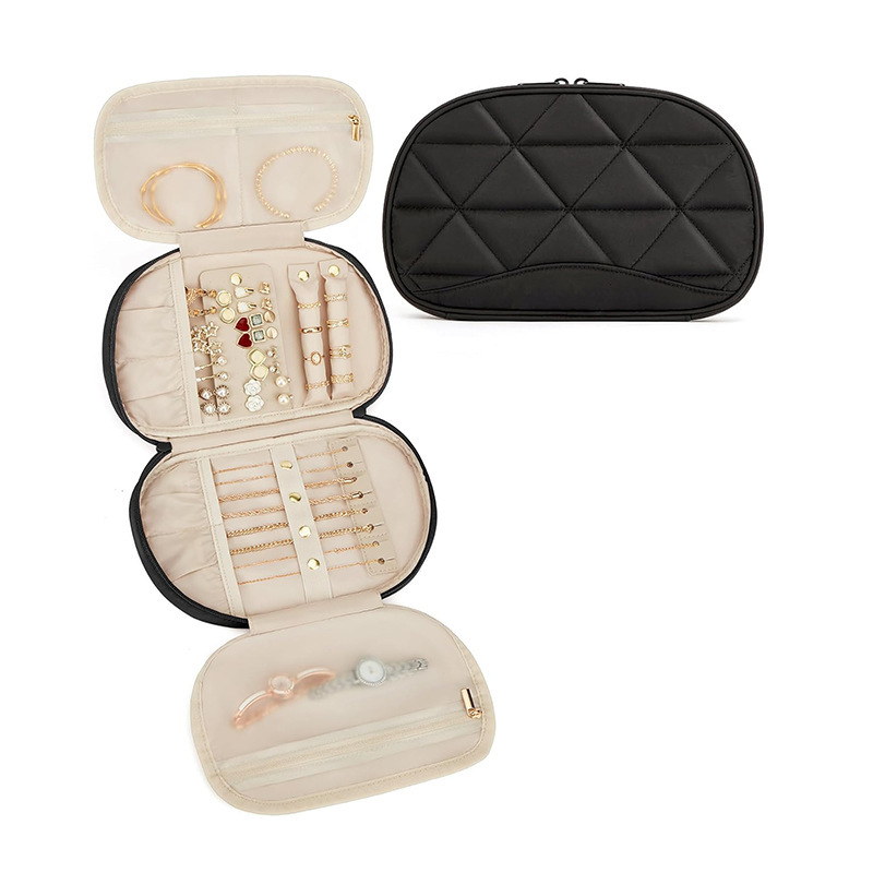 Nuevo bolso de joyería de viaje de Amazon, bolso de almacenamiento de joyas, caja de almacenamiento de joyas, rollo de almacenamiento, anillo, collar, pendientes