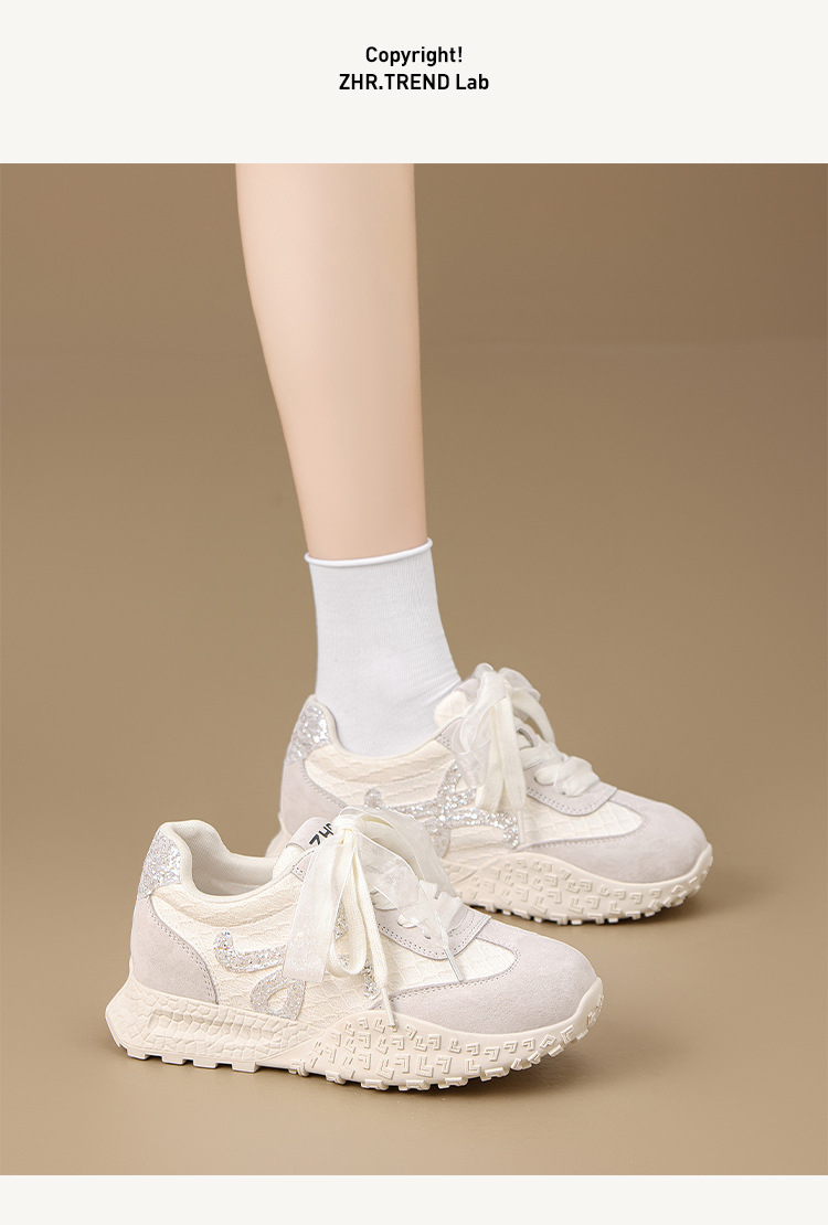 Giày sneaker nữ đế dày cổ điển mũi tròn dây buộc phong cách Đức huấn luyện — Màu hồng chi tiết 14