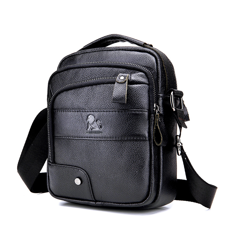 Bolso crossbody de los hombres de cuero genuino primera capa de piel de vaca pequeña bolsa de hombro de los hombres de los deportes ocasionales de negocios bolsa de hombro nueva venta al por mayor