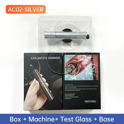 Other Automotive Safety Supplies, one second broken window artifact - ac02-silver-color-box-1-free-test-glass-english-packaging-200-unitsbox