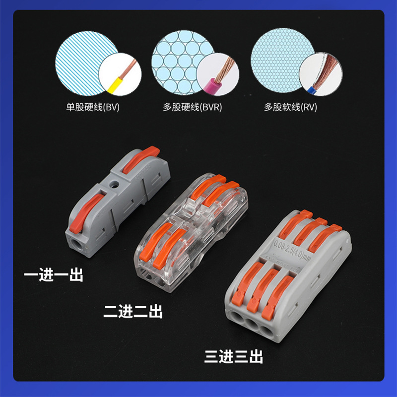 Feiyue PCT-222 Universal Quick Terminal Connector for Soft and Hard Wires – Quick Wiring