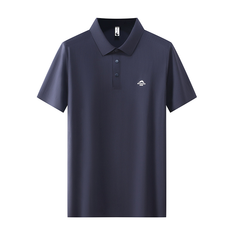 Cross-border foreign trade short-sleeved polo shirt men's business casual quick-drying seamless summer new lapel t-shirt high sense