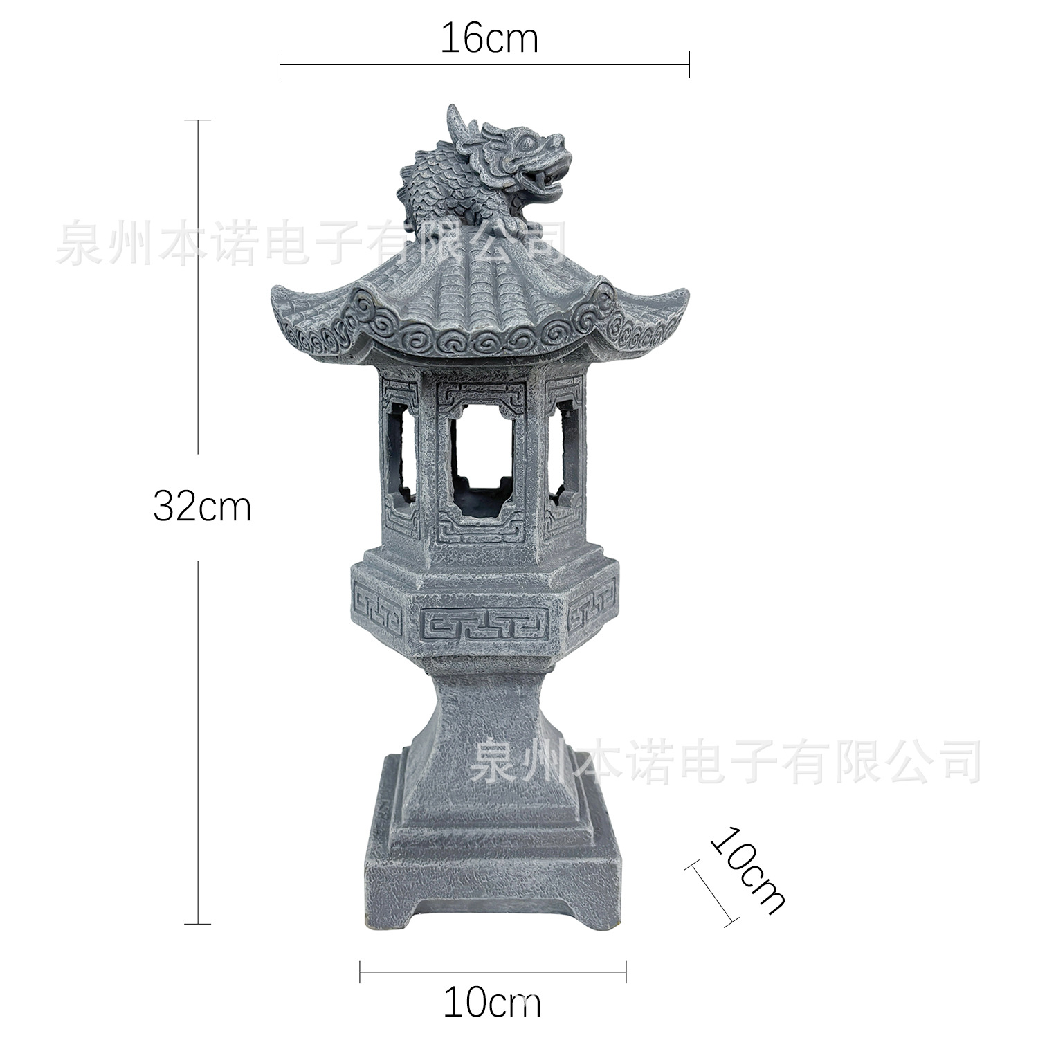 屋外石塔宮殿ランタンガーデンランプ装飾品寺院禅庭樹脂装飾装飾品ソーラー像ランプ