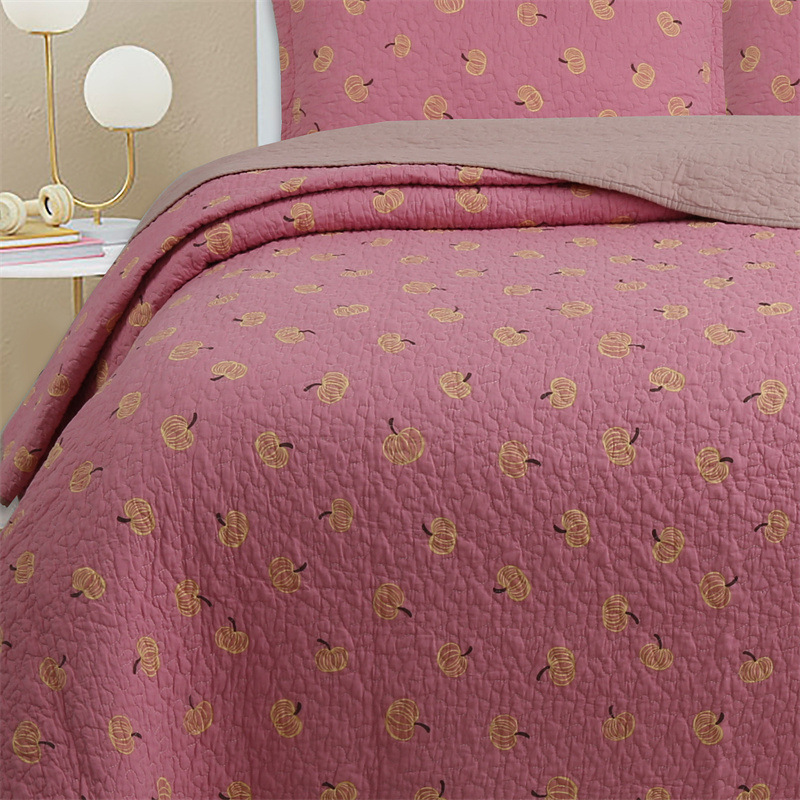 Quilted Bedding Set - Pure Cotton Embroidered Summer Quilt_voghion.com