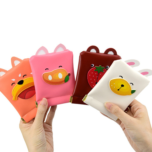 Fruit animal coin purse creative cartoon cute shrapnel automatic closing lipstick earphone storage bag small cosmetic bag