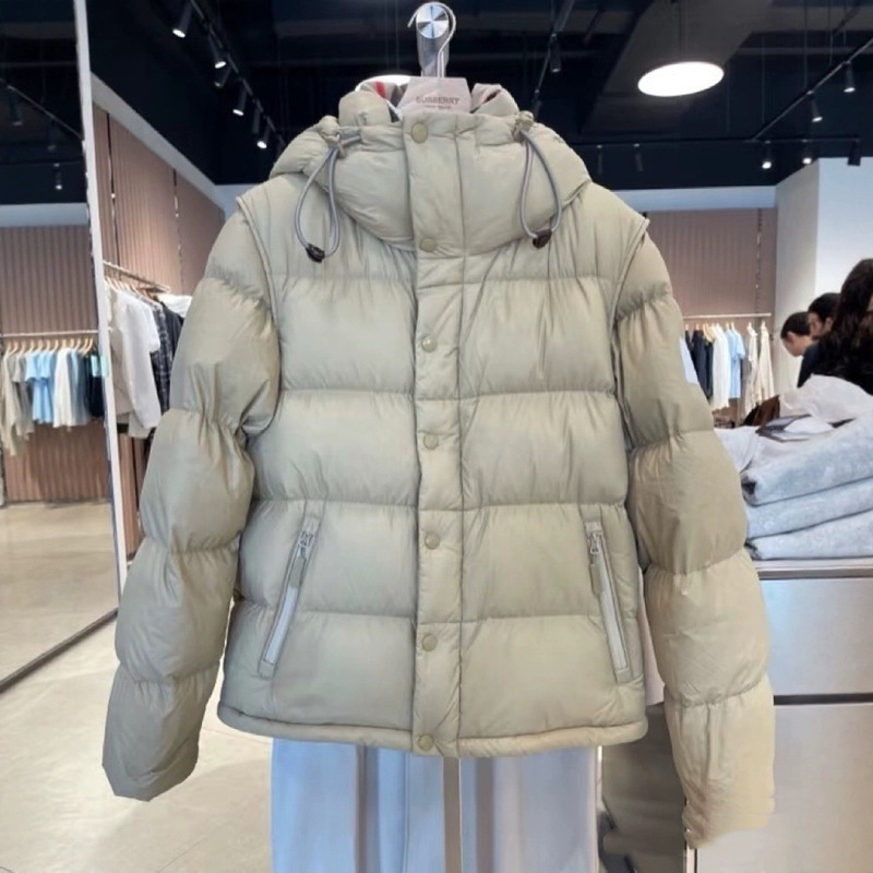 巴家羽绒服男女同款脱袖外套黑灰领可拆袖外套宝莉外贸原单|undefined