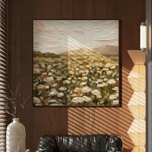 手绘风景花卉油画法式复古装饰挂画中古风沙发卧室背景墙餐厅壁画