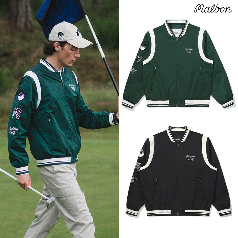 2025 Autumn and Winter Korean Malbon Golf Clothing Men's Baseball Uniform Outdoor Sports Waterproof Jacket Jacket