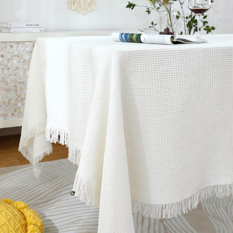 Francés ins estilo mantel de encaje blanco de punto cuadrado mantel vintage mesa de café mesa de comedor cubierta de tela mantel de escritorio de lujo ligero