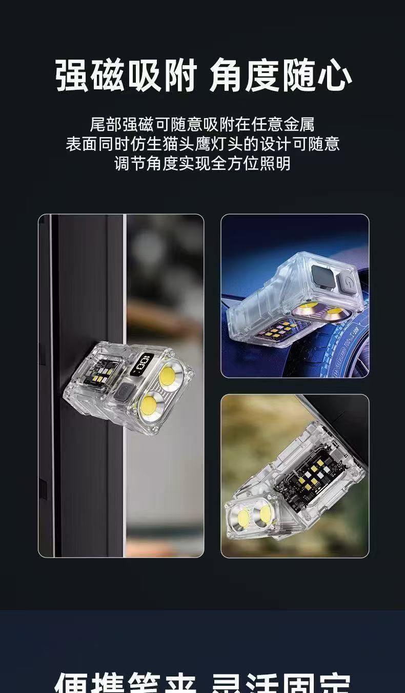 Magnetic Led Work Light Auto Repair Maintenance Light Outdoor Lighting Flashlight Strong Light Charging Small Portable Super Bright