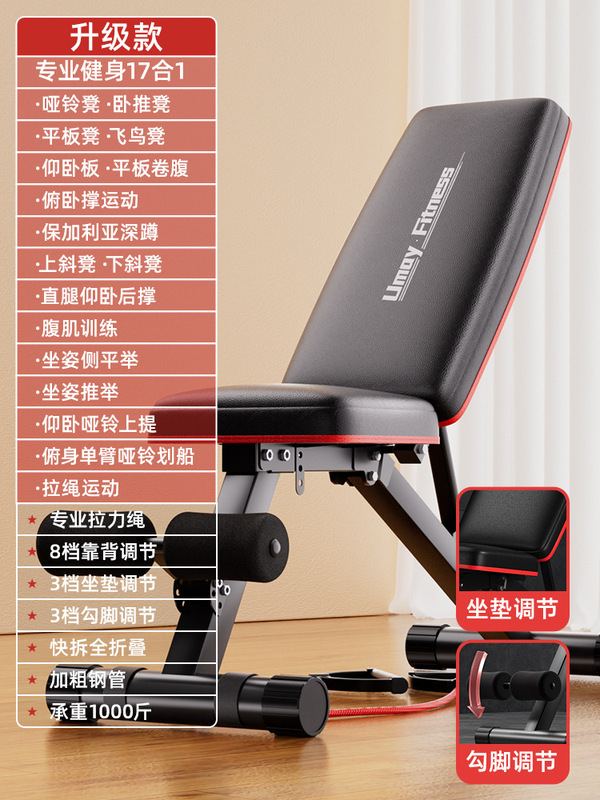 哑铃凳卧推凳仰卧起坐辅助器健身器材家用椅子多功能专业板男|undefined
