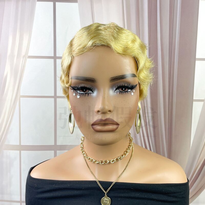 Chichang popular light blonde human curly hair wig, direct from the factory, in stock, human hair wig Chichang popular light blonde human curly hair wig, direct from the factory, in stock, human hair wig