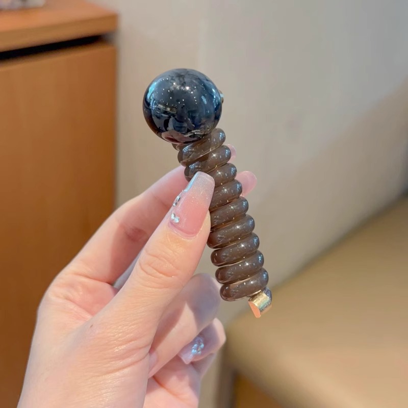 Flores coreanas línea telefónica anillo de cabello princesa cabello de cola de caballo no lastimar tocado de cabello chica onda roja punto de cabello