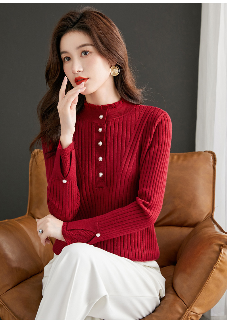E6080 1060K ÁO LEN NỮ TAIRYA ÁO LEN DÀI TAY MÙA XUÂN THU ĐÔNG THỜI TRANG NỮ REN G03 SẢN PHẨM MỚI