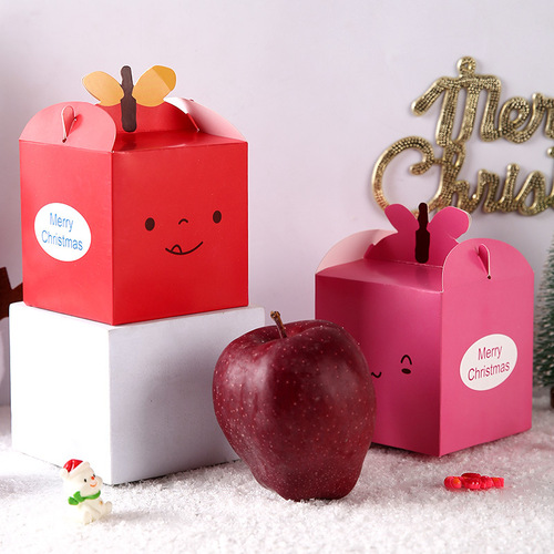 New Christmas Gift Box, Peace Night Apple Packaging Box, Santa Claus Cartoon Decor Candy Handheld Box